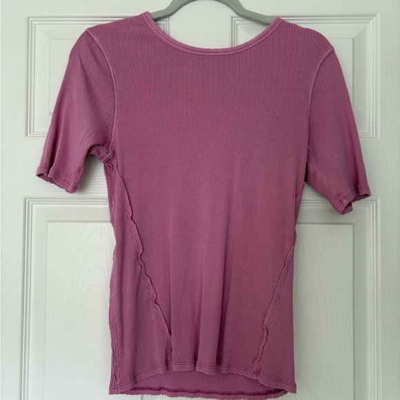 FREE PEOPLE Picture You Rib T-Shirt Short Sleeve Top - Picture 2 of 4